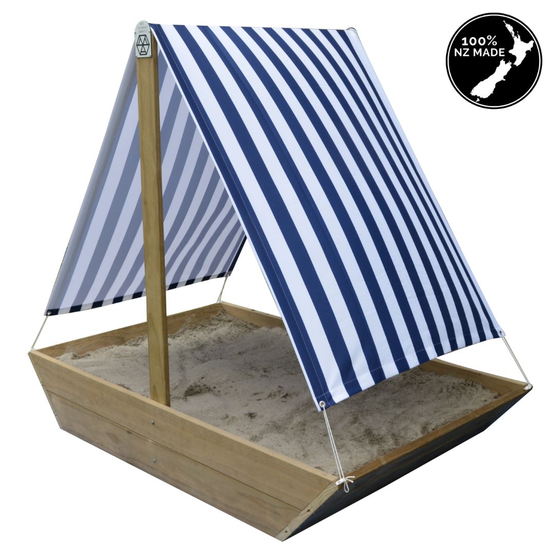 1 SANDPIT WITH COVER Arc Sailboat Sandpit with SPF 50+ Shade Sail